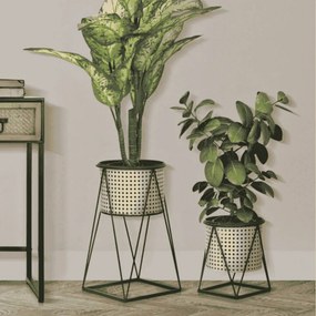 CONJUNTO DE 2 PEÇAS DE SUPORTE PARA VASOS OSAKA MULTICOLORIDO Ø 21X40-19X22 CM (PLANTAS NÃO INCLUIDAS)