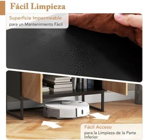 Armario de arrumação com portas com pernas de metal para sala de estar Sala de jantar 80 x 40 x 80 cm Preto