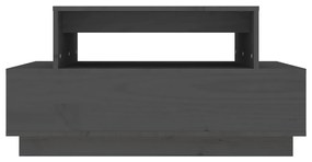 Mesa de centro 80x55x40,5 cm madeira de pinho maciça cinzento