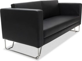 Sofá de Receção Antuérpia Riva Preto 3 Lugares em Pele Sintética 1800x800x800 mm - Última Unidade
