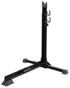 HOMCOM Suporte de bicicleta vertical Cavalete ajustável para bicicleta com alça de fixação fácil de transportar Suporta 30kg 66x56x63-73.5cm Preto