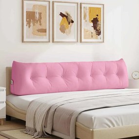 vidaXL Travesseiro para Costas Rosa 200 x 24 x 50 cm tecido