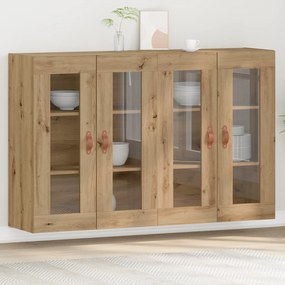 vidaXL Armários Montados na Parede 2 pcs Carvalho Artesanal 69,5x34x90 cm Madeira de Engenharia