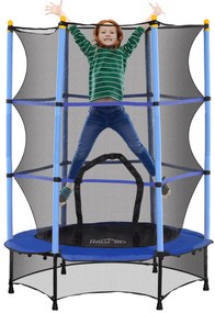 HOMCOM Trampolim para Crianças com Rede de Segurança e Estrutura de Aço para Interiores e Exteriores Carga 50kg Ø140x190 cm Azul