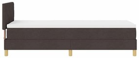 Cama Box Spring com Colchão Castanho Escuro 80x200 cm Tecido