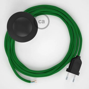Cabo para candeeiro de chão, RM06 Verde Seda Artificial 3 m. Escolha a cor da ficha e do interruptor.