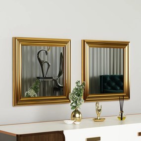 Conjunto de Espelhos Bale – Dourado – 40x40x3 cm
