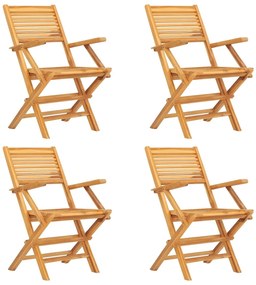 5 pcs conjunto de jantar p/ jardim madeira de teca maciça
