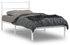 Estrutura de cama com cabeceira 100x190 cm metal branco