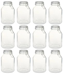50821 vidaXL Frascos de vidro com fechos 12 pcs 3 L