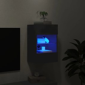 Móvel de parede para TV com luzes LED 40x30x60,5 cm preto