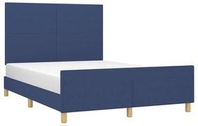 Estrutura de cama sem colchão 140x200 cm tecido azul