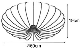 Candeeiro de teto design bege 60 cm 5 luzes - Plu Design