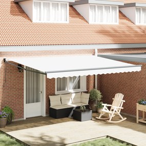 Toldo Retrátil Manual vidaXL Branco 450x300 cm