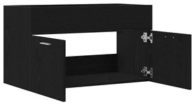 Gabinete de Pia de Banheiro vidaXL Carvalhos Pretos 90x38,5x46 cm Made