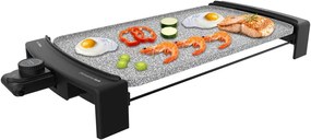 Grelhador elétrico de 2600 W Tasty&Grill 3000 RockWater, Revestimento em pedra RockStone, Resistência em forma de M, Termóstato ajustável, Peças aptas