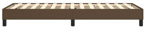 Estrutura de cama sem colchão 90x190 cm tecido castanho-escuro