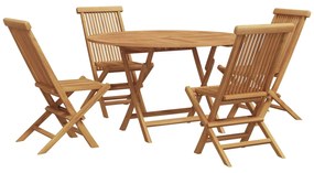 vidaXL Conjunto de Jantar para Jardim 5 pcs Castanho