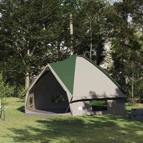 vidaXL Tenda Teepee com telhado Verde e Branco 490 x 410 x 210 cm