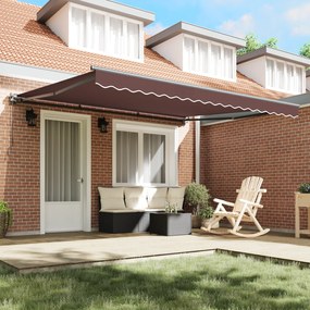 Toldo retrátil manual castanho 400x300 cm
