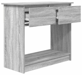 Mesa consola com gavetas 85,5x38,5x74,5 cm sonoma cinzento