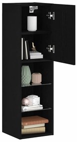 Armário para TV LED vidaXL Preto Carvalho 30,5x30x102 cm Madeira de en