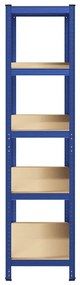 5-Layer Storage Shelf Blue Steel&amp;Madeira de engenharia