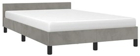 Estrutura de cama sem colchão 120x200 cm veludo cinzento-claro