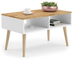 Mesa de Centro Artesanal Sandi Oak - Branca