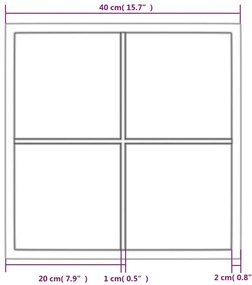 Espelho de parede 40x40 cm metal preto