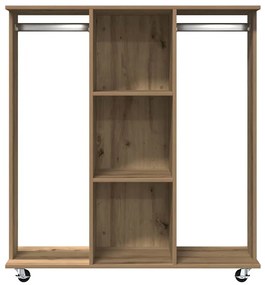 Guarda-roupa com rodas Carvalho Artesanal 102x38x110 cm Madeira Recons