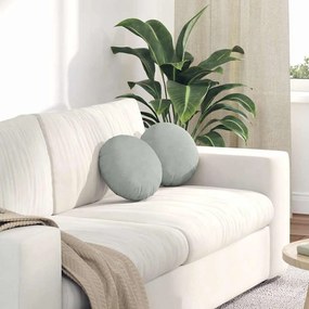 vidaXL Almofadas de Assento 2 pcs Cinzento-claro Ø 40 x 13 cm Veludo