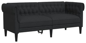 2 pcs conjunto de sofás tecido preto