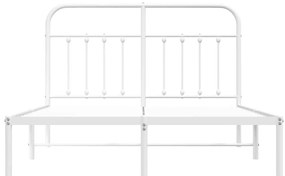 Estrutura de cama com cabeceira 140x190 cm metal branco