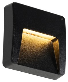 Conjunto de 6 candeeiros de parede exteriores quadrados pretos com LED IP65 - Gem Moderno