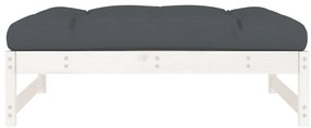 Apoio de pés para jardim 120x80 cm pinho maciço branco