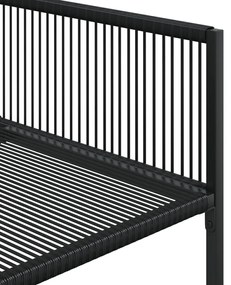 9 pcs conjunto de jantar para jardim vime PE preto