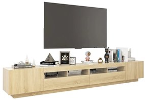 Móvel de TV com luzes LED 260x35x40 cm carvalho sonoma