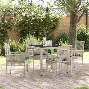 vidaXL Conjunto de Jantar para Jardim 5 pcs Cinzento-claro