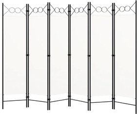 Divisória de quarto com 6 painéis 240x180 cm branco