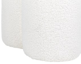 Pufe em tecido bouclé branco ⌀ 40 cm CARRINGTON Beliani