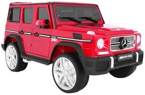 Carro elétrico para Crianças 12V Mercedes G65 2 4G Rodas de EVA, Assento de couro Vermelho Pintado