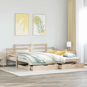 Sofá-cama com gavetão e gavetas sem colchão 90x190 cm