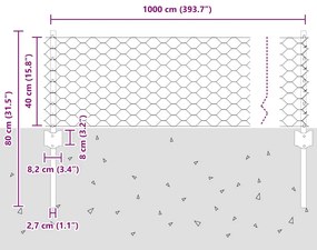 Postes de Cerca vidaXL 5 pcs U-Channel Verde 40 cm Aço