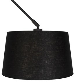 Candeeiro de suspensão com cortina de linho preto 35 cm - Blitz I preto Moderno