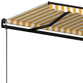 Toldo retrátil automático 400x350 cm amarelo e branco