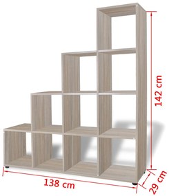 Estante escada/prateleira 142 cm cor carvalho