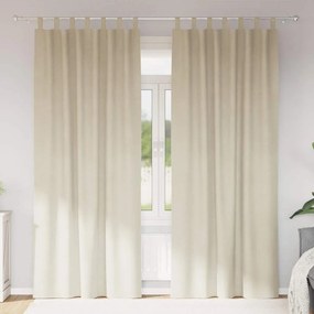 Cortinas Blackout vidaXL com Laços de Suspensão 2 pcs Veludo Creme