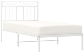 Estrutura de cama com cabeceira 90x200 cm metal branco