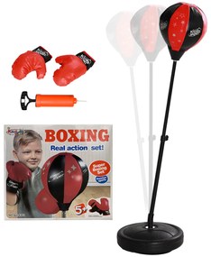 AIYAPLAY Punching Ball para Crianças Kit de Boxe para Crianças com Luvas de Boxe Altura Ajustável 68-102 cm e Base Preenchível Vermelho